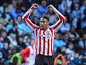 Wilson Isidor of Sunderland celebrates scoring against Coventry City on May 9, 2025